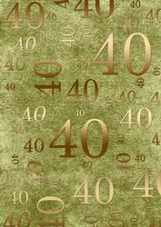 Olive and Gold 40th Birthday A4 Backing Paper