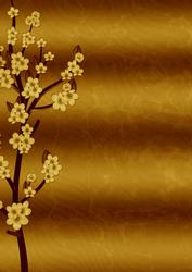 Metallic Gold Blossom A4 Backing Paper