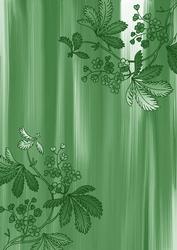 Green Floral Corner Painted A4 Backing Paper