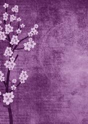 Vintage Oriental Lilac Blossom A4 Backing Paper