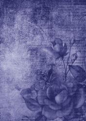 Vintage Tea Rose Blue A4 Backing Paper