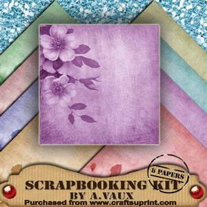 Christmas Roses Pastels 8 Scrapbooking Papers Kit