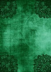 Ornate Floral Corner Dark Green A4 Backing Paper