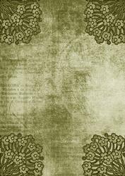 Ornate Floral Corner Olive A4 Backing Paper