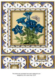 Blue Floral Anglaise 8in Picture Topper Sheet