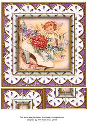 Lilac Shoe Fairy Anglaise 8in Picture Topper Sheet
