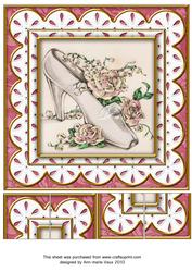 Wedding Shoe Anglaise 8in Picture Topper Sheet