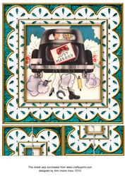 Wedding Car Anglaise 8in Picture Topper Sheet