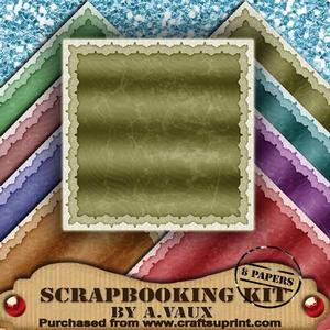 Lace Edge 2 Vintage Crackle Scrapbooking Paper Kit