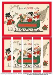 Christmas Greetings from 3 of Us Card Front and Panels