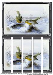 Christmas Robins Card Front and Panels