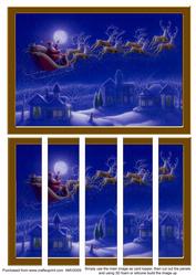 Santa on His Way Card Front and Panels