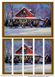 Picking the Christmas Tree Card Front and Panels
