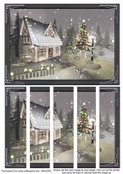 Country Christmas House 1 Card Front and Panels