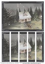 Country Christmas House 5 Card Front and Panels
