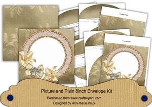 Cream Lillies 8in Square Envelope Kit