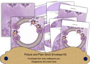 Orchid Lilac Butterfly 8in Square Envelope Kit