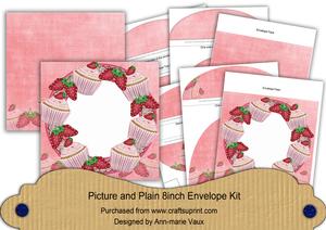Strawberry Cupcakes 8in Square Envelope Kit