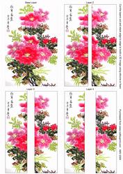 Oriental Peonies 1 Side Stacker Card Toppers