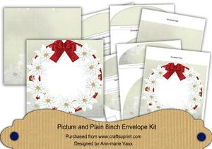 White Poinsettias 8in Square Envelope Kit