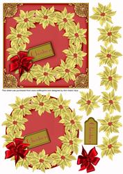 Red Gold Poinsettias Decoupage 3D Ring Sheet