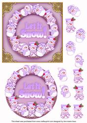 Lilac Snowman Let It Snow! Decoupage 3D Ring Sheet