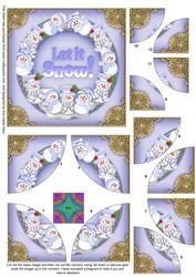 Blue Snowman Let It Snow! Ring 5in Round Corner Stacker