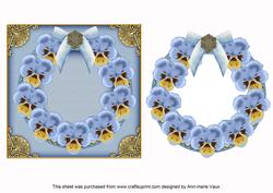 Blue Pansies 3D Ring Shaker Frame