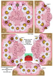 Pink Daisies 16 Today 5in Scallop Bottom Stacker