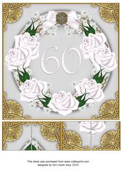 White Roses 60 Ring 8inch Picture Sheet