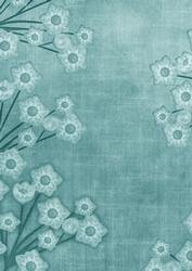 Floral Border Smokey Teal A4 Backing Paper