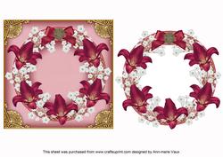Deep Pink Lillies Pink 3D Ring Shaker Frame
