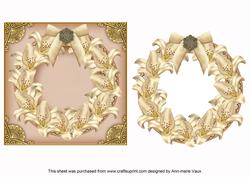 Cream Lillies Plain 3D Ring Shaker Frame