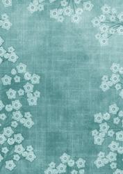 Smokey Teal Mini Floral Border A4 Backing Paper