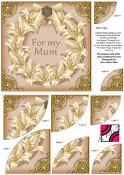 Cream Lillies for My Mum Ring 6in Duo Corner Stacker