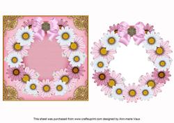 Pale Pink Daisies Plain 3D Ring Shaker Frame