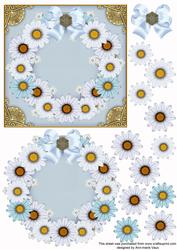 Pale Blue Daisy Plain 3D Ring Decoupage Sheet