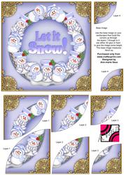 Blue Snowmen Let It Snow! 6in Duo Corner Stacker
