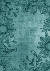 Daisy Edge Smokey Teal A4 Backing Paper
