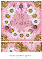 Pale Pink Daisy 18 Today 3D Ring 8in Picture Sheet