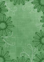 Daisy Edge Mid Green Linen A4 Backing Paper
