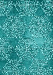 Teal Vintage Tea Snowflake1 A4 Backing Paper