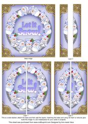 Blue Snowmen Let It Snow!5in Side Stacker