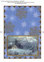 Christmas Winter Scene Scalloped Edge Card
