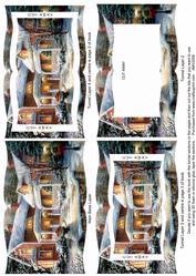 Christmas Pretty Snow House Tunnel Book Sheet