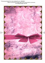 Pink Blank Scalloped Edge Card with Bow