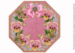 Pink Pansy Lace Octagon 8inch Picture Sheet