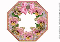 Pink Pansy Lace Octagon 8inch Frame Picture Sheet
