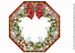 Mistletoe Red Octagon 8inch Frame Picture Sheet