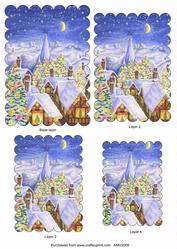 Christmas Candy Rooftops Scallop Edge Pyramid Toppers